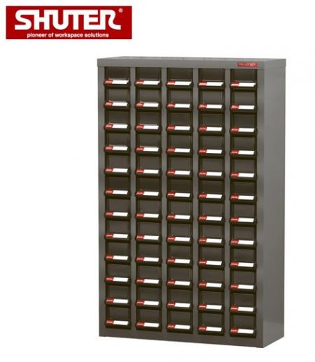Metal Storage Tool Cabinet for Industrial Workspaces - 60 Drawers in 5 Columns